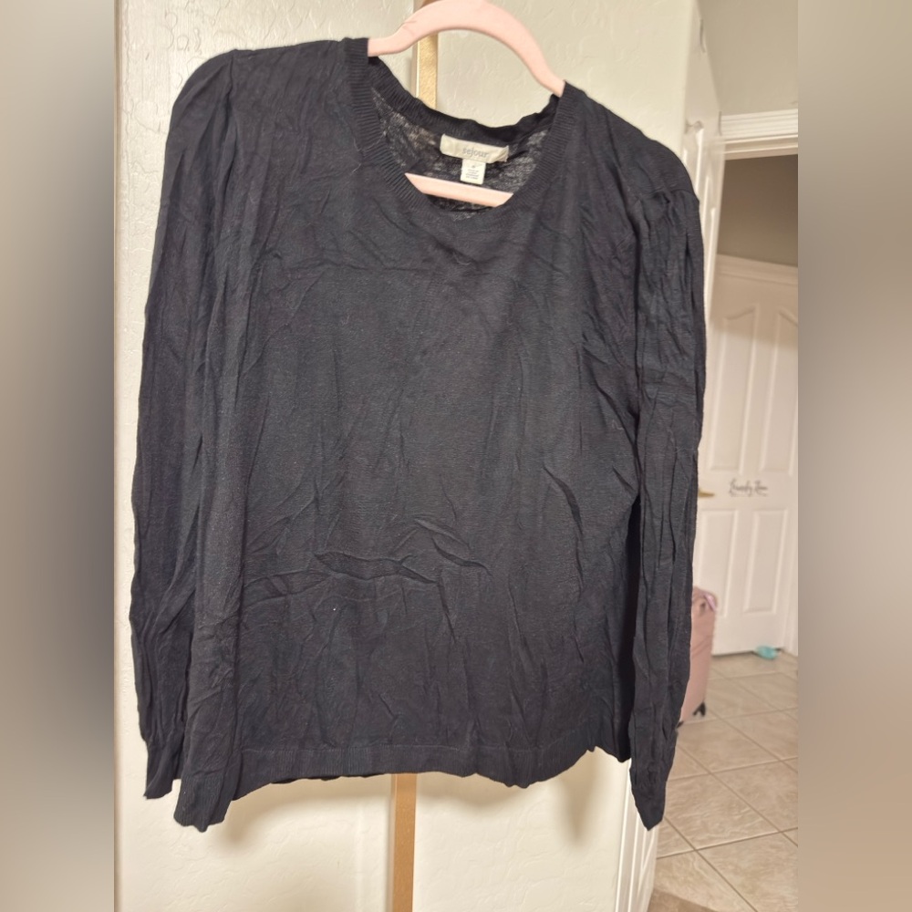 Sejour Men's Long Sleeve Black Tee